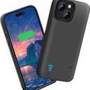 Sitong Battery Case for iPhone 15, 5000mAh Rechargeable Extended Battery Charging/Charger Case, Add 100% Extra Juice (6.1 inch) Black