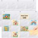 2 Pcs Index Card Holder Sleeve Card Slots Organizer Holder, Pocket Chart, Oxford Note Sleeve, Hanging Wall Mount Pocket for Studying, Organizing, Office, Library Tracking(5" X 8" 16 Slots)