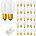 Honoson 30 Pieces Christmas Village Light Bulbs 6 W Replacement Bulbs, E12 Candelabra Base T20 Bulb Accessory for Villages Houses Dept 56, Christmas Tree