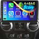 EKAT 8 Core Car Radio Stereo for Jeep Wrangler JK 2007-2018 Compass Grand Cherokee Dodge Ram with Carplay/Android Auto Upgrade 4GB+64GB