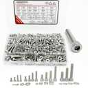 1160 pcs M3/M4/M5/M6 Metric Hex Head Socket Cap Bolt & Nut Assortment, 304 Stainless Steel Machine Screws with Flat & Lock Washers,Length 6 to 35 mm