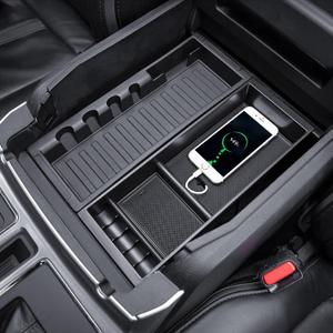 Center Console Organizer Compatible with 2015-2020 Ford F150 Accessories F250/350/450 SuperDuty (2017-2022) and Expedition (2018-2024) Armres Insert Tray, Full Console w/Bucket Seats ONLY