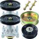 2 Pack 587125201 Mandrel Assembly Kit with 539113962 Spindle Pulley 532196104 539132728 Idler Pulley Replaces Husqvarna 532173456, 532174358, 539107515 for Husqvarna Z246 RZ4623 RZ46I Movers