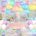Pastel Paper Lanterns Decorative, Classroom Decor Macaron-Color Neon Hanging Paper Lantern Decorations for Easter Party Decorations, Baby Shower Wedding Birthday Mother's Day, 15Pcs