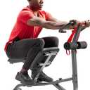 Sunny Health & Fitness Full Body Stretch Machine, Versatile Padded Trainer Back Stretcher, Stretching Equipment with Pivoting Seat, Self-Leveling Pedals, and Multi-Use Handlebar - SF-BH621002
