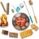 Melissa & Doug Let's Explore Campfire Smores Set with Toy food & Kids Play Kitchen Accessories, Preschool Learning Toys for Girls & Boys 3+