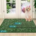 Bulijojo Sturdy Frontr Entrance Doormats,Durable Heavy Duty Welcome Mat,Thick Absorbent Natural Rubber Non Slip Mat,Easy Clean Entryway Mat Leaves Green 23"x35", 1'11" x 2'11"