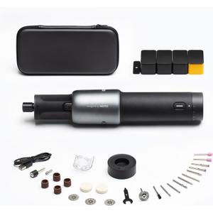 HOTO 4V Mini Cordless Rotary Tool Kit, 5 Variable Speed, 25000 RPM, Compact Size, 35 Accessories, USB-C Charging Base, LED Light, Power Tool for Sanding, Polishing, Carving, Cutting, DIY Crafts