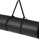 Amazon Basics 1/2 Inch Extra Thick Exercise Yoga Mat with Carrying Strap (Black)
