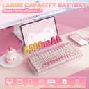 YUNZII C75 Wireless Mechanical Keyboard,75% Layout, Hot-Swappable NKRO,BT5.0/2.4G/USB-C Mode,Dye-Sub PBT MOA Keycaps,RGB Gasket Mount,Cute Cake Design for Mac/Win/Gaming (Pink, Milk V2 Switch)
