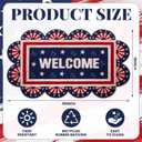 Dunzy America Stars Memorial Day Welcome Coir Doormat Non Slip Entrance Welcome Door Mats for Outdoors Indoors, 4th of July Patriotic Independence Day for Front Porch Entryway Decor, 18 x 30 Inch