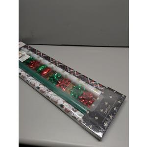 LaRibbons Christmas Wrapping Paper Set, Reindeer & Snowflake Design with Gift Bow & Ribbons & Tags, Perfect for Holiday, Party, Xmas Celebration,30 Inch X 10 Feet (4Rolls, 100 sq.ft.ttl.)