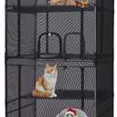 Rockever 4 Tiers Catio Outdoor Cat Enclosure, 61.4" Cat Cage with Window Acess, Indoor Outdoor Cat House for Multiple Cats, Large Cat Patio 6 Doors with Waterproof UV-Resistant Roof