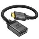 Silkland 8K 4K Mini HDMI to HDMI Adapter 2.1, [8K@60Hz,4K@240Hz 144Hz 120Hz] Mini HDMI Male to HDMI Female 48Gbps, Compatible for Cameras,Camcorders, Tablets, Laptops, HDTVs, Raspberry Pi Zero, 0.5FT