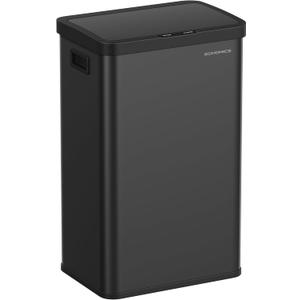 SONGMICS Motion Sensor Trash Can, 18-Gallon (68L) Automatic Kitchen Garbage Can with Stay-Open Lid, Soft Close, Stainless Steel, 15 Trash Bags Included, Ink Black ULTB630B68