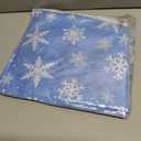 Horaldaily Christmas Tablecloth 7070 Inch Round, White Snow Blue Washable Table Cover for Party Picnic Dinner Decor