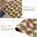HAOCOO Checkered Desk Mat, Cute Leather Mouse Pad, 35.4" x 15.7" Keyboard Pad Office Accessories, Non-Slip Desktop Mat, Gingham Laptop Pad with Stitched Edge Desk Cover Mat(Green)