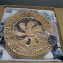 20" Boho Caged Ceiling Fan with Lights Remote Control, Rattan Cage Low Profile Bladeless Ceiling Fan, Farmhouse Ceiling Fans with Light for Kitchen, Bedroom, Dining Room