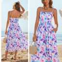 GRACE KARIN Summer Floral Maxi Sundresses for Women 2026 Spaghetti Strap Beach Boho Dress Casual Fashion Clothes with Pocket (XXL)