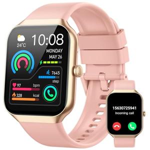 Smart Watch for Women, 1.96"HD Smartwatch (Answer/Make Call) with Heart Rate/Sleep Monitor/Spo2/Pedometer, Fitness Activity Tracker 113+ Sport Modes IP68 Waterproof Watches Women for Android iOS Pink