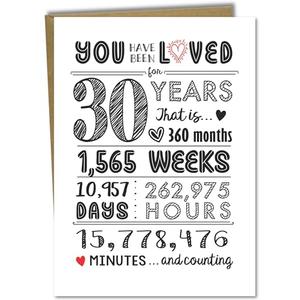 Katie Doodle 30th Birthday Card - Super Cute 30th Birthday Gifts for Her, 30th Birthday Decorations for Women Men, Dirty 30 Birthday Decorations for Her Him - Includes 30 Years Loved Card & Envelope, Pack 3 Katie Doodle 30th Birthday Card - Super Cute 30th Birthday Gifts for Her, 30th Birthday Decorations for Women Men, Dirty 30 Birthday Decorations for Her Him - Includes 30 Years Loved Card & Envelope, Pack 3