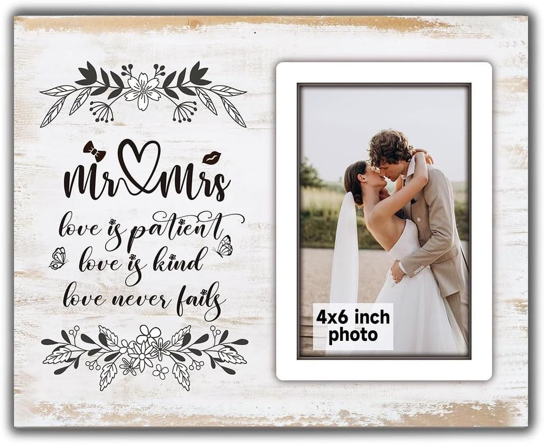 Wedding Gifts For Newlyweds, Picture Frame, Personalized Bridal Shower, Mr And Mrs Gifts, Couples, Wedding Photo Frames, Wedding Marriage License Frame For 10x8 Photo