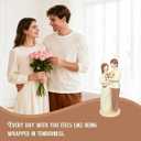 7" Mr & Mrs Couple Figurine for Valentines Day, Anniversary Wedding Gifts for Couple, Bridal Shower Gifts, Engagement Gift for Couples, Hand-Painted Resin Wedding Cake Toppers Christmas Decor (brown)