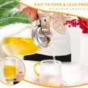 Glass Pitcher With Lid,304 Stainless Steel Lid,2 Seal Ring,64 oz(2 Quart/1.8 Liter),Mason Jar Cold Brew Water Iced Tea Brewing Breast Milk Pitcher,Sun Tea Glass Jar For Outside,Pitchers For Drinks (Brown)