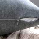 MIULEE Pack of 2 Decorative Outdoor Solid Waterproof Throw Pillow Covers Faux Linen Garden Farmhouse Cushion Cases for Patio Tent Balcony Couch Sofa 20x12 Inch Dark Grey