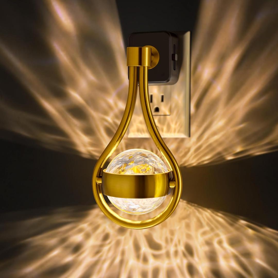 Briignite LED Night Lights Plug into Wall, 330 Rotating Night Light with Dusk to Dawn Sensor, 0-100LM Dimmable Nightlight Adjustable Brightness, 3000K Warm White for Hallway, Bedroom, Stairway