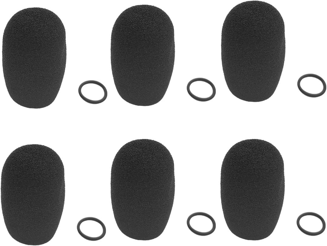 Boom Mic Headset Windscreen Foam Microphone Cover Long Small Medium Large Windsocks Headphone Windshield Shield for David Clark Aviation Headset Mic (6Pack)
