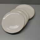 famiware Tempus Dinner Plates Set for 6, 10.5 Inch Dish Set, Kitchen Plates, Microwave and Dishwasher Safe, Scratch Resistant - Antique White