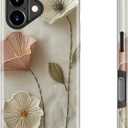 Goodon for iPhone 17 Case - Compatible with Magsafe - Dual-Layer Hard Shell & Silicone Cover - Protective Phone Case with Cute Wildflower Designs for Women - Ethereal Wire Florals