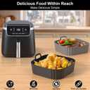 8.5 Inch Square Silicone Air Fryer Liners 2 Pack, Reusable Air Fryer Basket Liners for Ninja AF141 AF142 AF181, COSORI, Cuisinart, Chefman, Instant Air Fryer 56.5 QT
