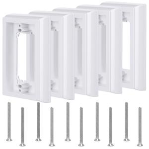 Kanayu 5 Pcs 4/5" Single Gang Electrical Box Extender Ul Listed, Receptacle Extenders for Electrical Box and Power Socket Switch (White)
