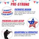 Always Remember Our Heroes Banner Memorial Day Decoration Honor Patriotic Backdrop Thank You to Our Heroes Garland Vaterans Day 4th of July Decor Red White Blue USA Garland