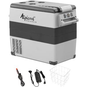 Alpicool CF55 Portable Freezer,12 Volt Refrigerator, 52 Quart (49.4 Liter) Fast Cooling 12V Car Fridge Freezer -4~68, Car Cooler, 12/24V DC and 100-240V AC for Outdoor, Camping, RV, Truck