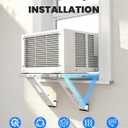 Window AC Bracket No Drilling, Heavy Duty Drilless Window Air Conditioner Support Brackets with 2 Arms, A/C Holder for 5000 Btu to 24000 Btu Outdoor AC Window Units, Max 350 Lb Capacity