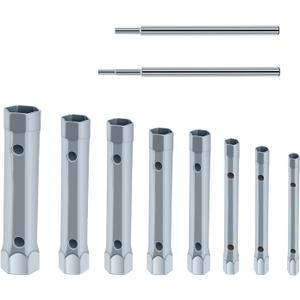 Plumbers Spanner Wrench Set for Shower Valves and Spark Plugs, Dual-Ended Socket Wrench Back Nut Tap Spark Plug Spanner Set Extended Spark Plug Wrench 6-22mm(10Pcs)