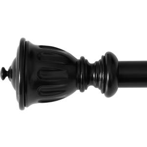 NICETOWN Matte Black Curtain Rods for Windows 28 to 48 Inches Long Heavy Duty Adjustable Curtain Rods, Suitable for Bedroom Kitchen, Includes Trophy-Style Finials, Sold by Single