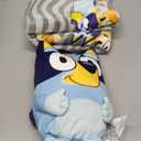 Bluey Throw & Plush Hugger Set, 50"x60" Silk Touch Blanket with 3D Character Pillow  Soft, Cozy Blanket for Kids and Toddlers