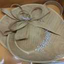 dressfan Vintage Fascinator Hats for Women,Linen Pearl Fascinator for Derby Church Wedding Tea Party, M30-Khaki