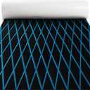 Fullfire Boat Flooring - EVA Foam Boat Decking - Marine Mat Self-Adhesive Flooring Sheet Marine Carpet for Motorboat Yacht Kayak RV (74.8" x 27.8", Black With Blue Lines)
