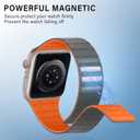 Compatible with Apple Watch Band, Silicone Magnetic Adjustable Loop Strap for iWatch Ultra 3/2/1 SE3 Series 11 10 9 8 7 6-1 (42/41/40/38, Gray Orange)