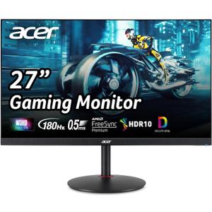 Acer Nitro 27" WQHD 2560 x 1440 PC Gaming IPS Monitor | AMD FreeSync Premium Up to 180Hz Refresh 0.5ms DCI-P3 95% 1 Display Port 1.2 & 2 HDMI 2.0 XV271U M3bmiiprx,Black