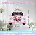 2 x Valentines Day Gift for Newlyweds  Our Adventure Awaits Wooden Car Ornament, Romantic Keepsake for Wedding Couples, Bridal Shower or First Valentine Engaged (Pink)