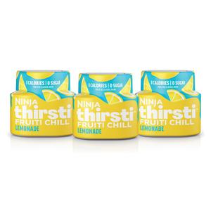 Ninja Thirsti Flavored Water Drops, FRUITI CHILL Lemonade, Bold Fruit Flavor, Sparkling or Still, Zero Calories, Zero Sugar, Makes 17, 12oz drinks, 3 Pack, WCFLMNDAM