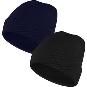 Vanjua Beanie for Men Women, Slouchy Beanie Hats Winter Knit Caps Soft Hat Unisex (Black)