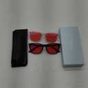 livho Gaming Glasses Blue Green Light Blocking for Computer Sleeping, Dual Coatings Red Lenses, for Women & Men (*B1 Light Black+clear)