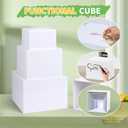 10 Pcs Acrylic Buffet Risers, Large Stackable Food Display Stand, Nesting Cube Box with Hollow Bottom, Food Risers for Buffet Table Dessert Jewelry Catering(10'' 9'' 8'' 7'' 6'' 5'' 5'' 4'' 4'' 3'')